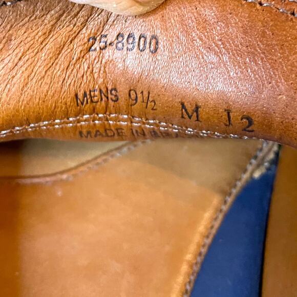 Men's JOHNSTON & MURPHY Brown Leather Penny Loafers Look New To Me - Picture 12 of 13